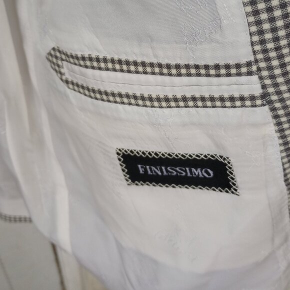 Brioni deLisi Black White Check Sport Coat Italy 44L Italy - Picture 12 of 15